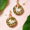 boucles d'oreilles féérie bruyère or fougère foret enchantée