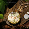 collier cœur gravé plaqué or nature artisanat français